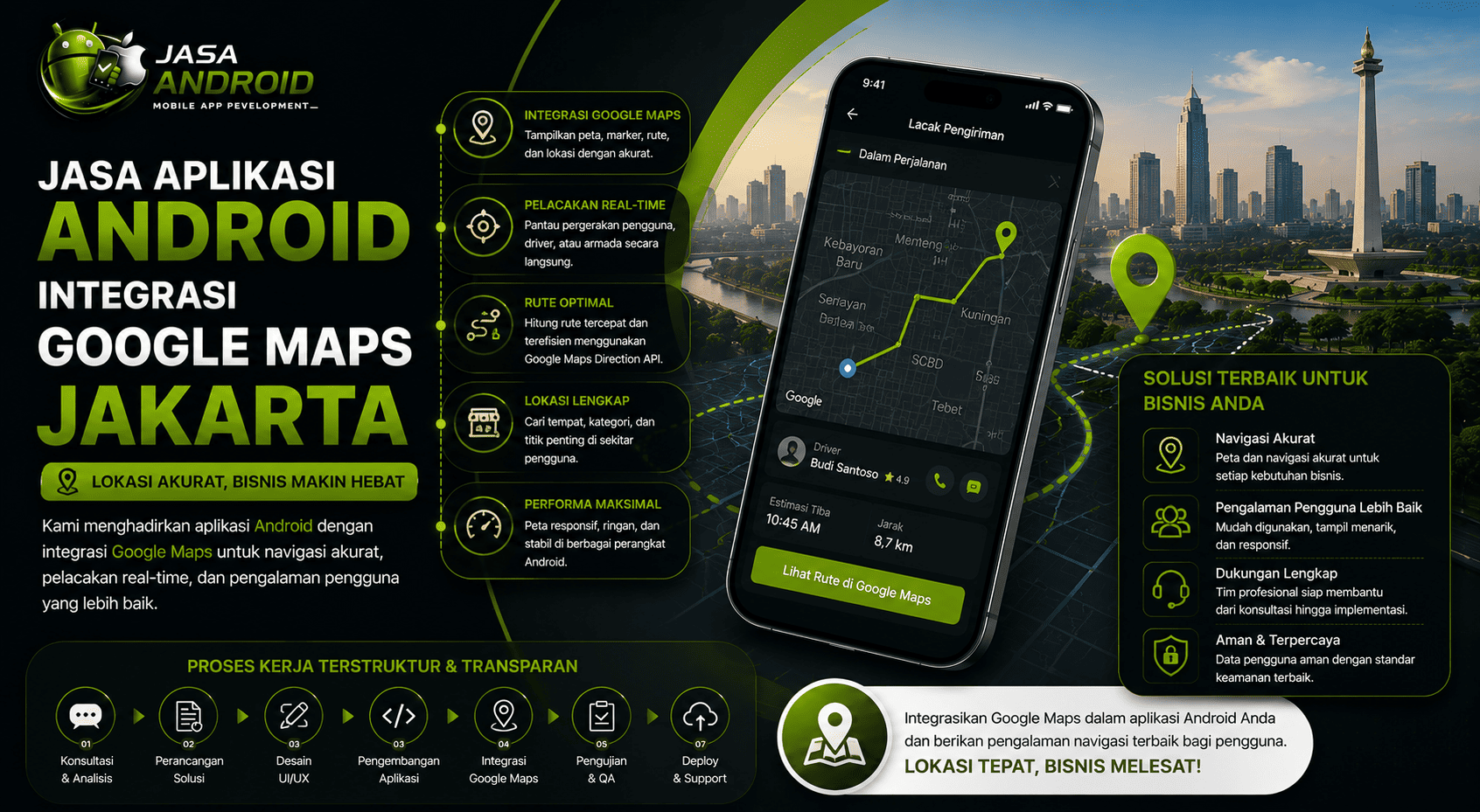 Jasa Aplikasi Android Integrasi Google Maps Jakarta untuk Bisnis yang Ingin Lebih Cepat, Akurat, dan Profesional